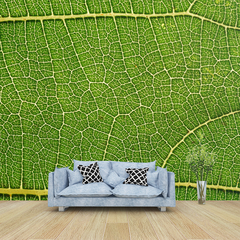 Plant Mural Wallpaper Leaf Surface Pattern for Reading Room Bedroom Wall Decor