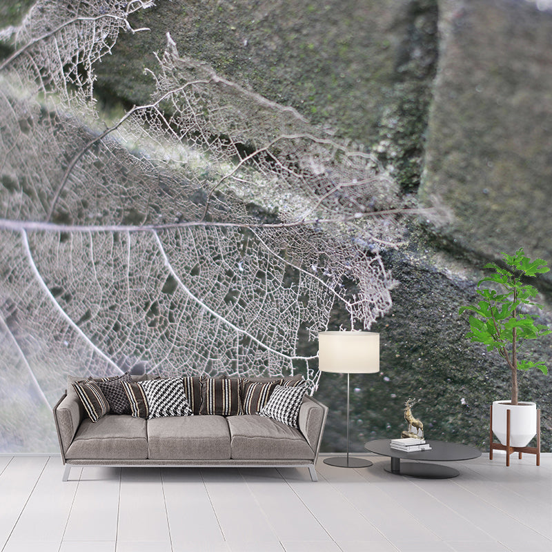 Customized Leaf Surface Plant Murals Wall for Living Room Moisture Resistant
