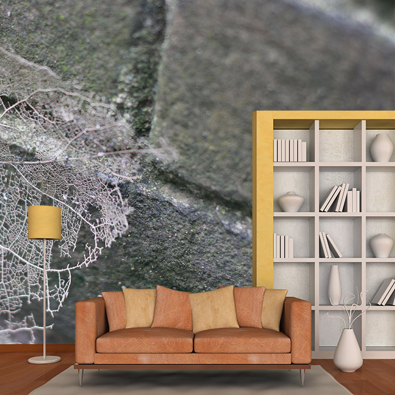 Customized Leaf Surface Plant Murals Wall for Living Room Moisture Resistant