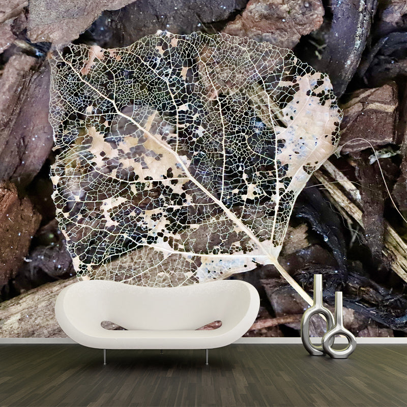 Customized Leaf Surface Plant Murals Wall for Living Room Moisture Resistant