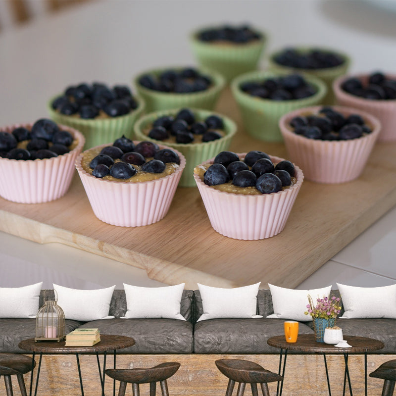 Blueberry Cupcakes  Dessert Murals Environment Friendly for Dessert Shop
