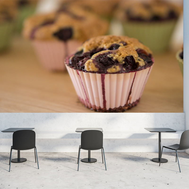 Blueberry Cupcakes  Dessert Murals Environment Friendly for Dessert Shop