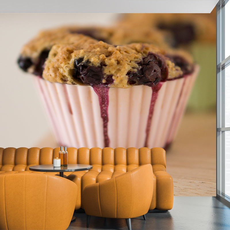 Blueberry Cupcakes  Dessert Murals Environment Friendly for Dessert Shop