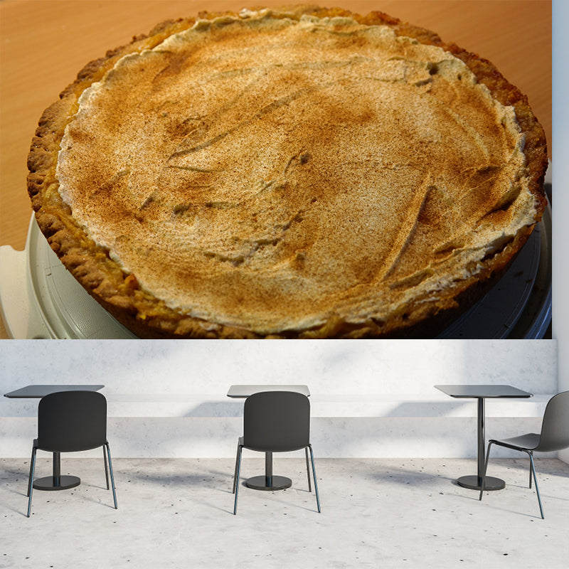 Apple Pie Dessert Wall Mural Minimalist Decoration Stain Resistant for Dessert Shop
