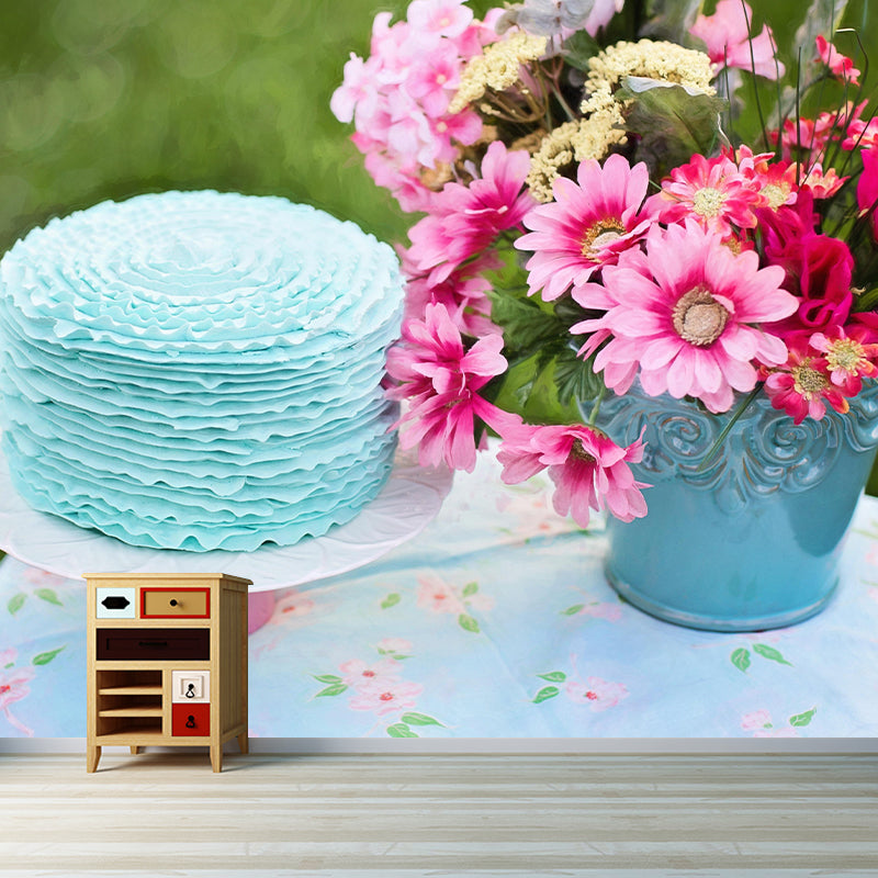 Customized Photography Birthday Cake Dessert Mural Wallpaper Commerce Shop Decoration