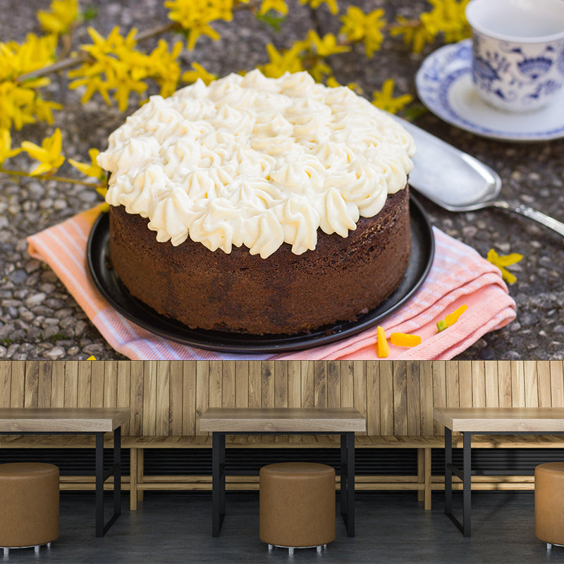 Customized Photography Cake Dessert Mural Wallpaper Commerce Shop Decoration