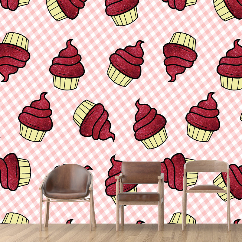 Customized Illustration Dessert Mural Wallpaper Commerce Shop Decoration