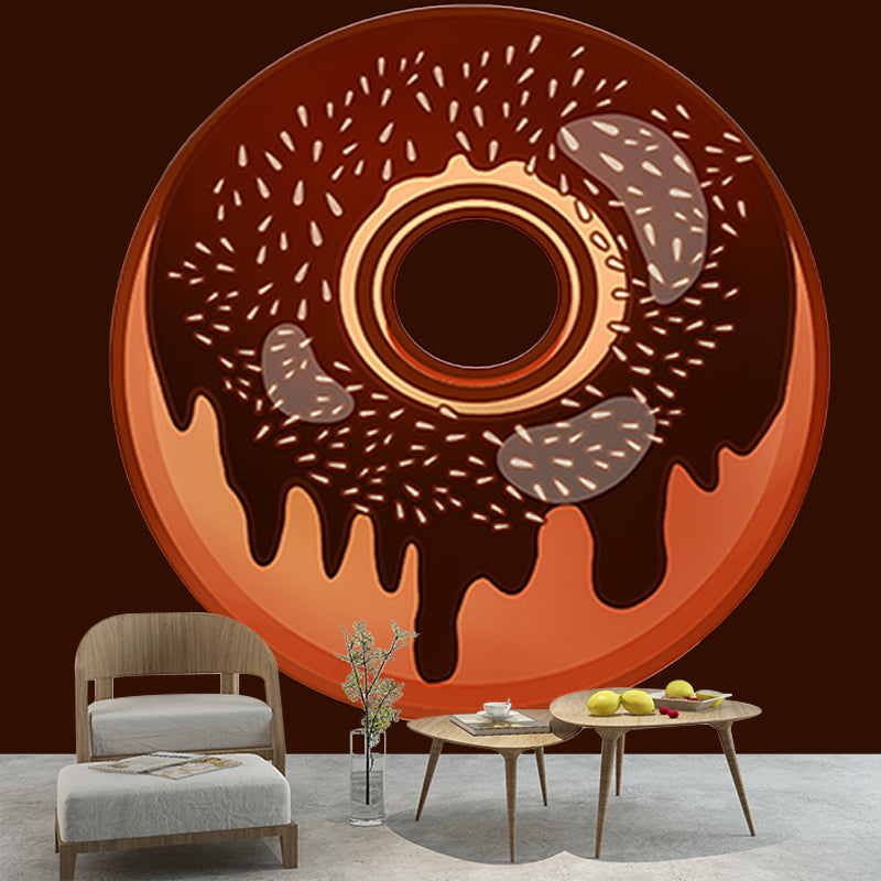 Minimalism Donut Dessert Mural Wall Covering for Dessert Shop Baking Shop