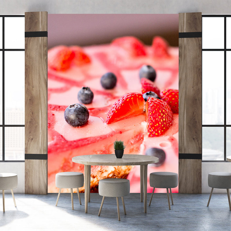 Cheesecake Dessert Wall Mural Minimalist Decoration Stain Resistant for Dessert Shop