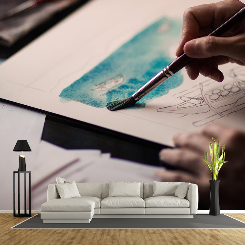 Customized Painting Hobby Mural Mildew Resistant Wall Covering for Bedroom