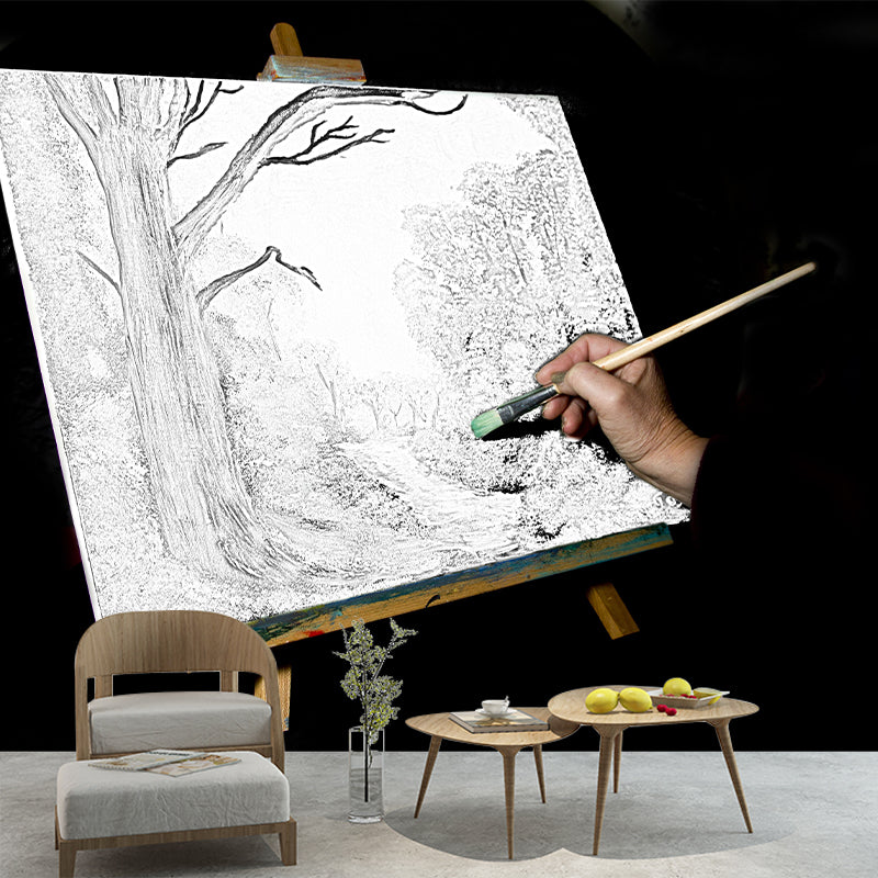 Customized Painting Hobby Mural Mildew Resistant Wall Covering for Bedroom