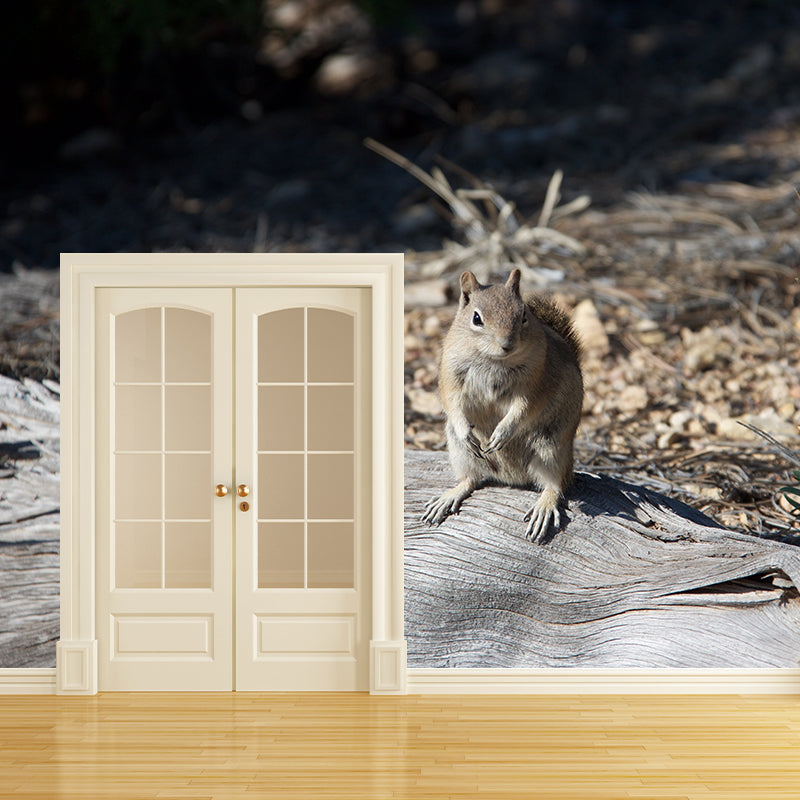 Chipmunk Contemporary Mural Decal Sitting Room Moisture Resistant Wall Decor