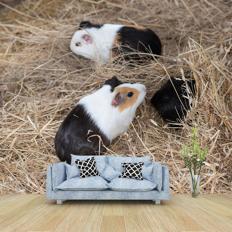 Customized Contemporary Guinea-Pig Mural Mildew Resistant for Sitting Room Bedroom