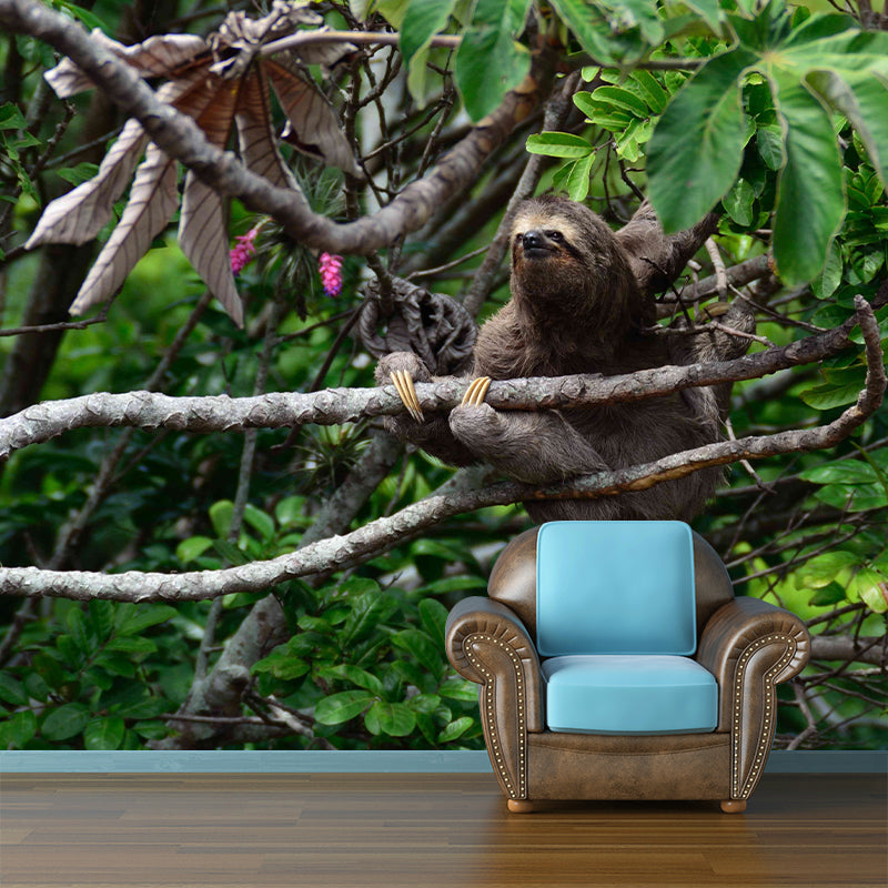 Customized Contemporary Sloth Mural Mildew Resistant for Sitting Room Bedroom