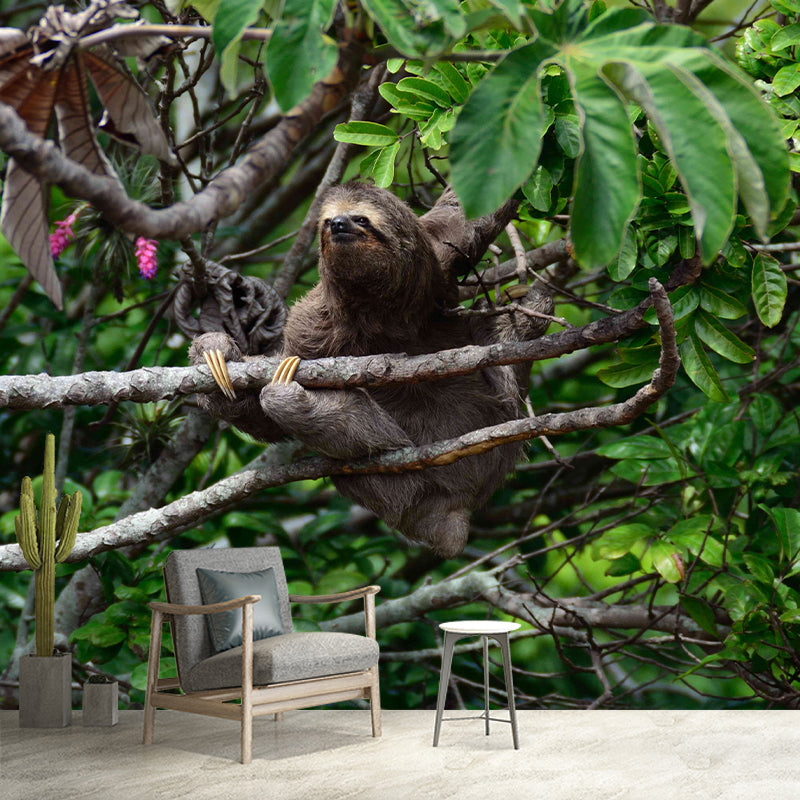 Customized Contemporary Sloth Mural Mildew Resistant for Sitting Room Bedroom