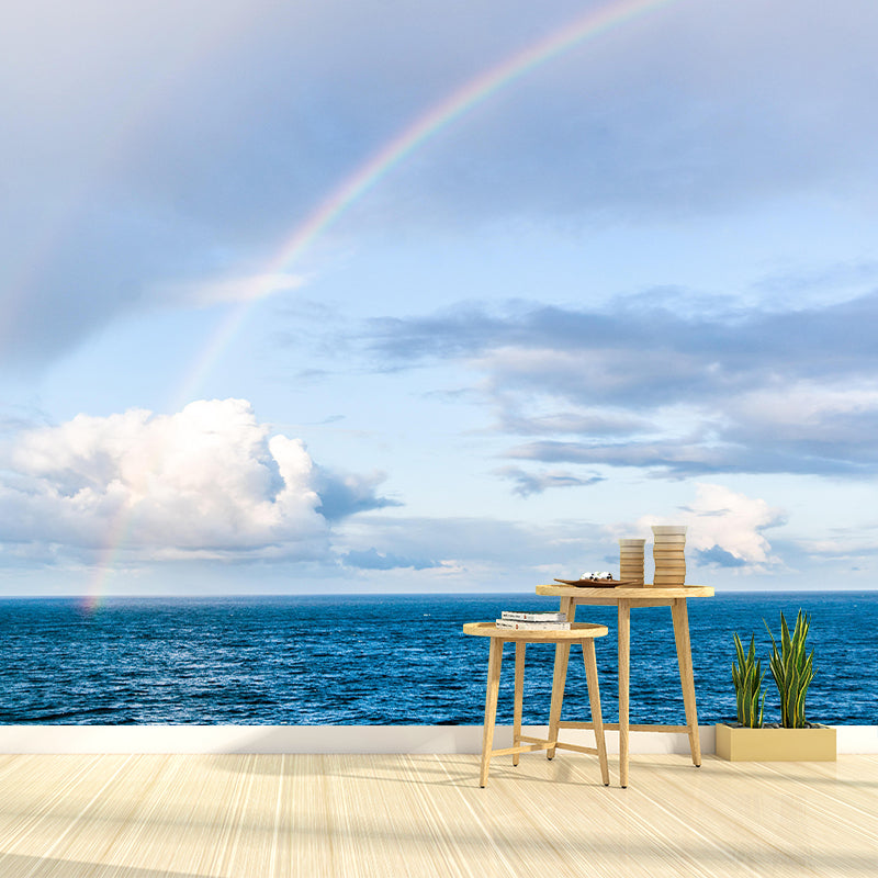 Contemporary Photography Rainbow Murals Wallpaper Moisture Resistant for Bedroom