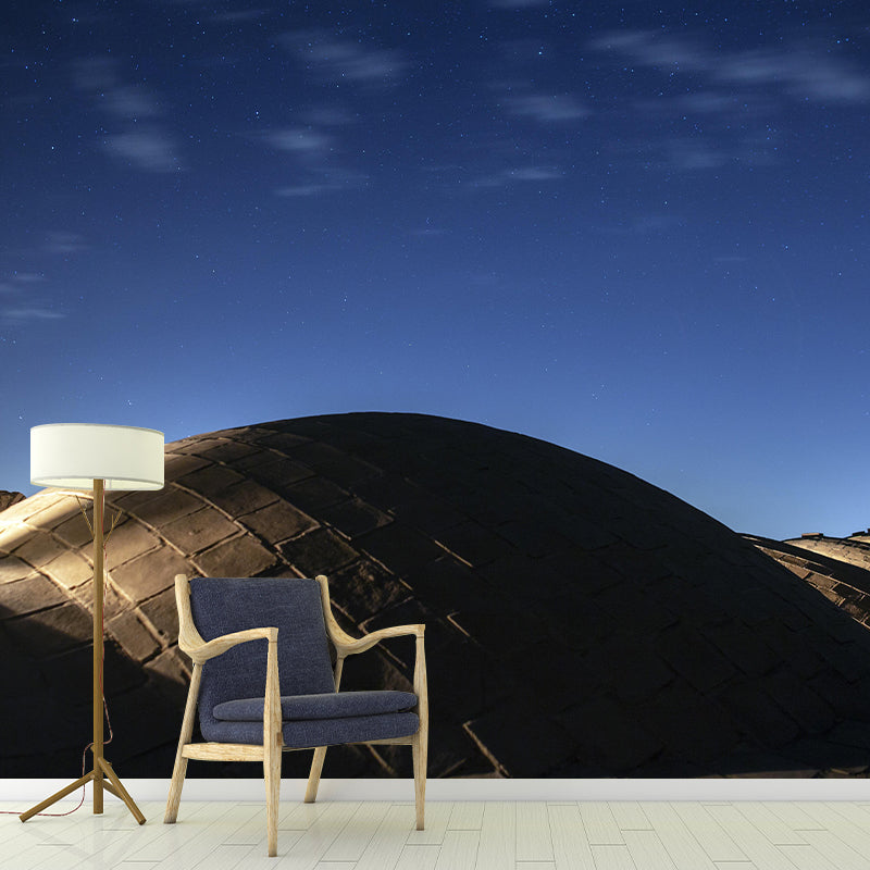 Dark Color Sky Wall Murals Moisture Resistant Contemporary Wall Art for Bedroom