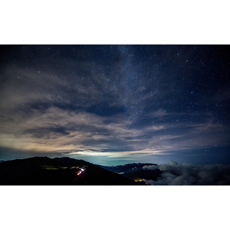 Dark Color Sky Wall Murals Moisture Resistant Contemporary Wall Art for Bedroom