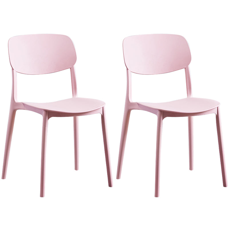 Scandinavian Plastic Armless Dining Chairs Dining Room Open Back Side Chair