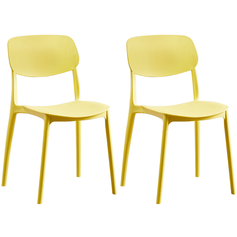 Scandinavian Plastic Armless Dining Chairs Dining Room Open Back Side Chair