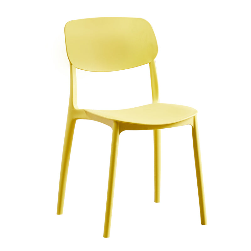 Scandinavian Plastic Armless Dining Chairs Dining Room Open Back Side Chair