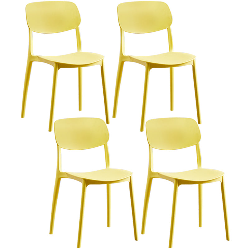 Scandinavian Plastic Armless Dining Chairs Dining Room Open Back Side Chair