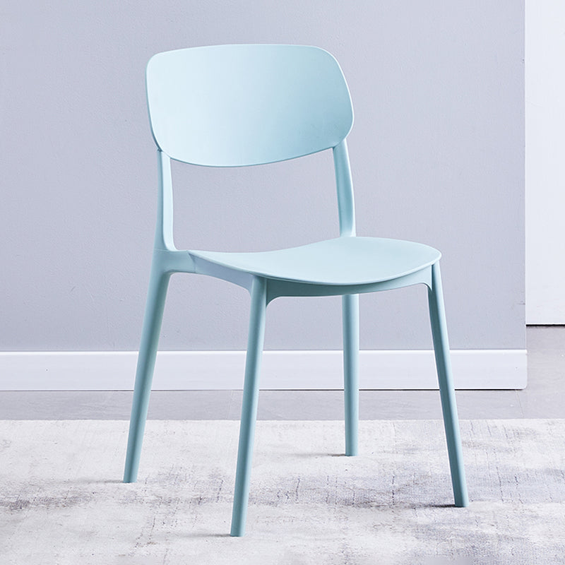 Scandinavian Plastic Armless Dining Chairs Dining Room Open Back Side Chair