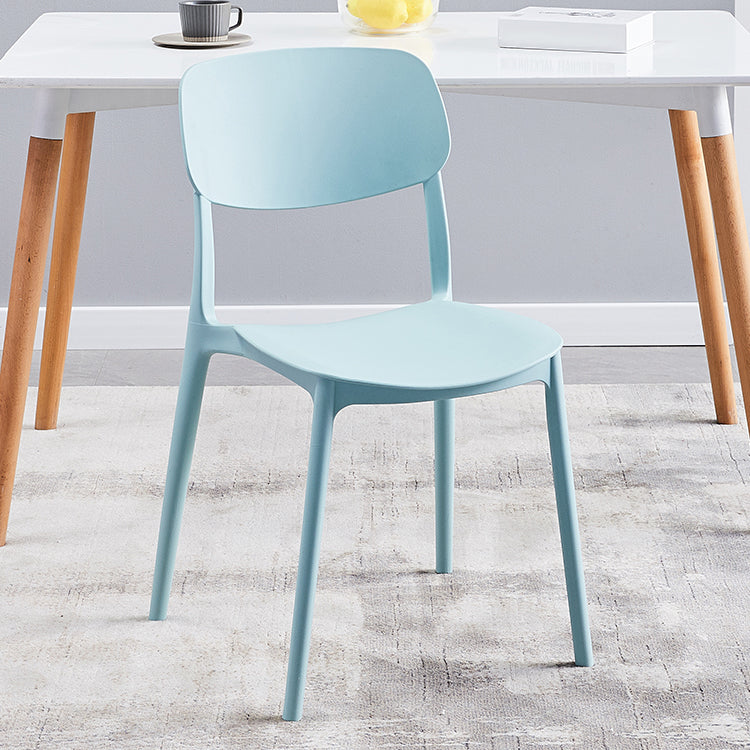 Scandinavian Plastic Armless Dining Chairs Dining Room Open Back Side Chair