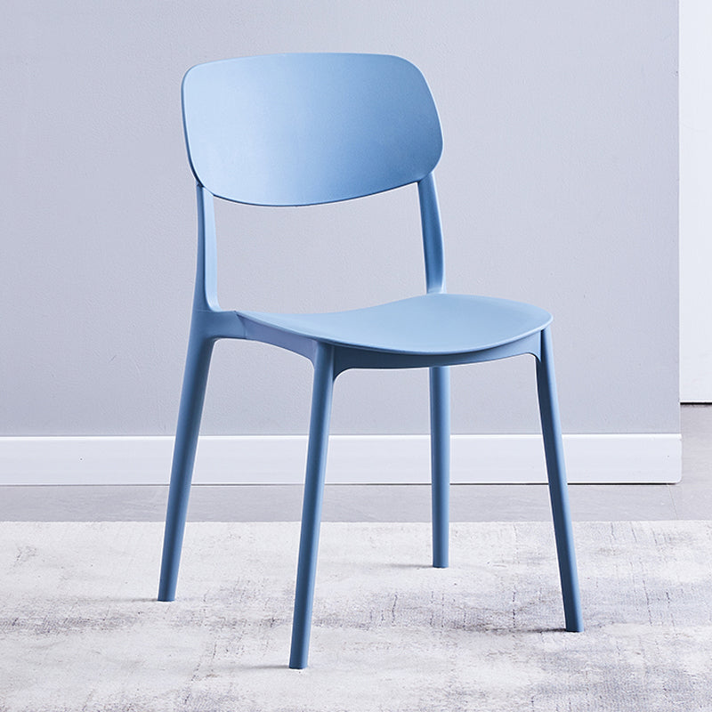 Scandinavian Plastic Armless Dining Chairs Dining Room Open Back Side Chair