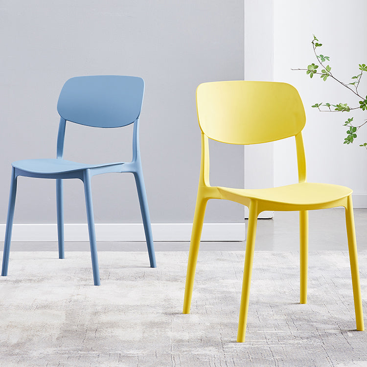 Scandinavian Plastic Armless Dining Chairs Dining Room Open Back Side Chair