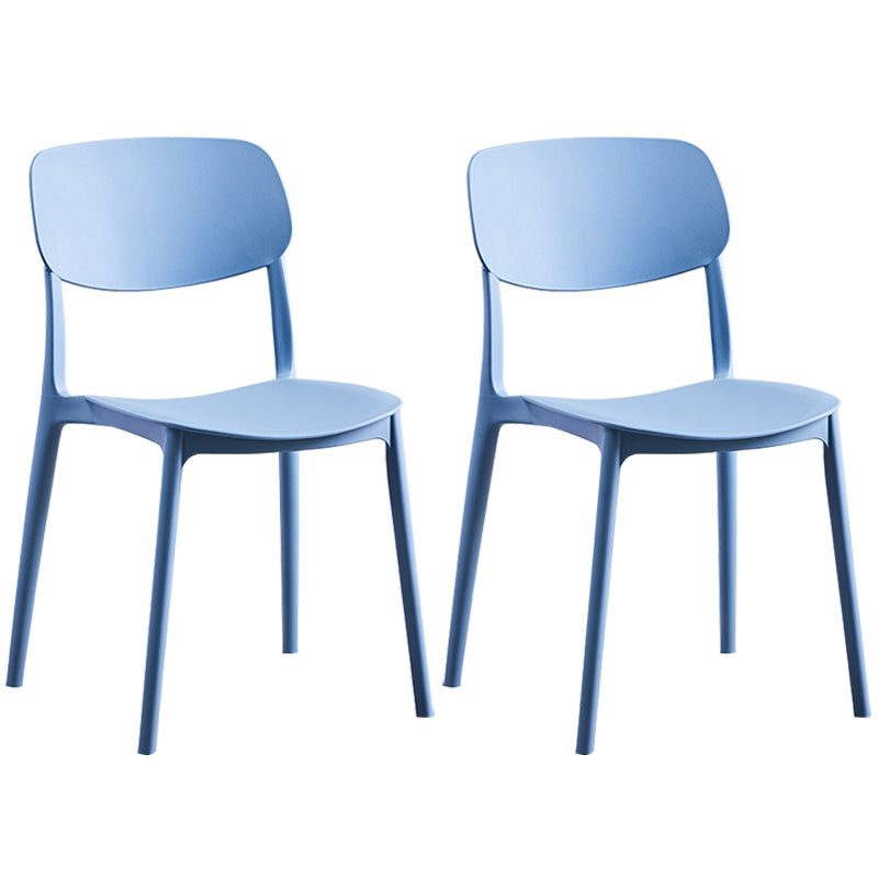Scandinavian Plastic Armless Dining Chairs Dining Room Open Back Side Chair