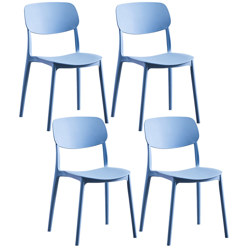 Scandinavian Plastic Armless Dining Chairs Dining Room Open Back Side Chair
