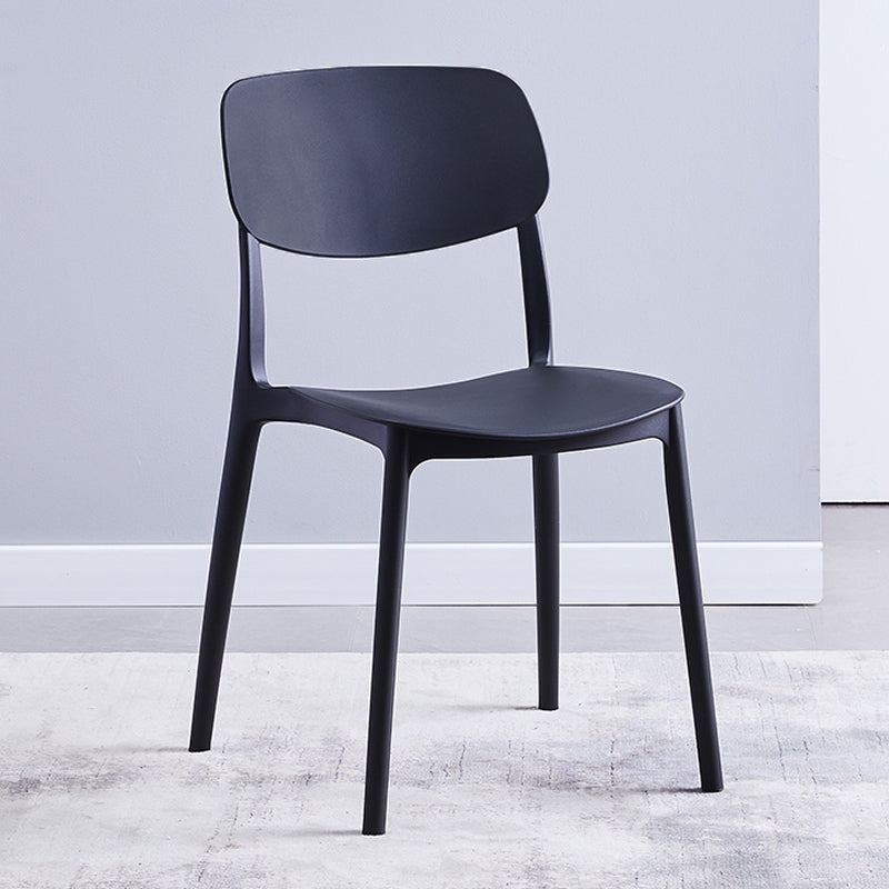Scandinavian Plastic Armless Dining Chairs Dining Room Open Back Side Chair