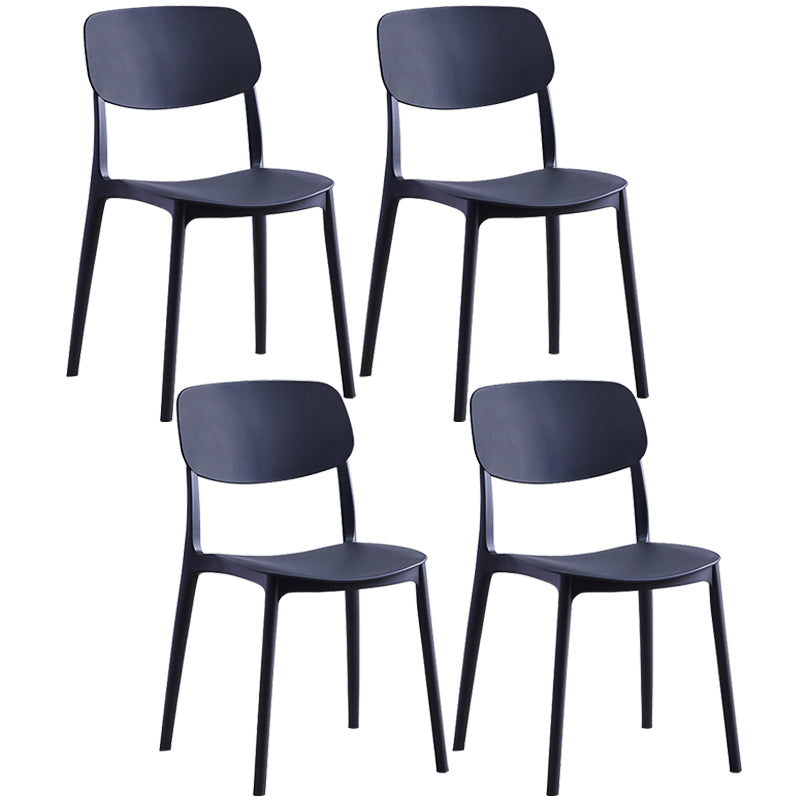 Scandinavian Plastic Armless Dining Chairs Dining Room Open Back Side Chair