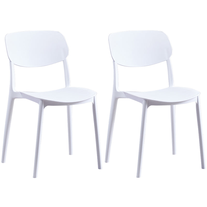 Scandinavian Plastic Armless Dining Chairs Dining Room Open Back Side Chair