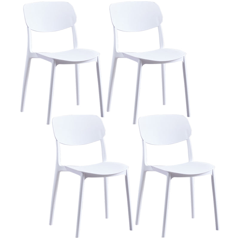 Scandinavian Plastic Armless Dining Chairs Dining Room Open Back Side Chair