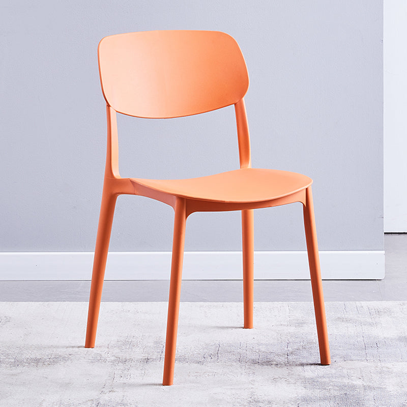 Scandinavian Plastic Armless Dining Chairs Dining Room Open Back Side Chair