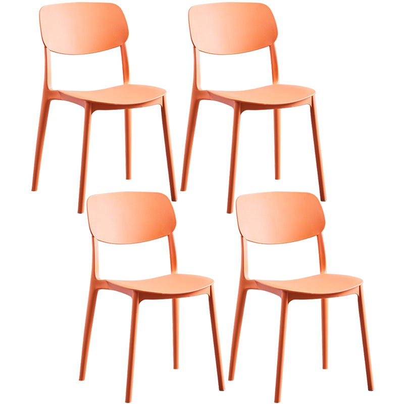 Scandinavian Plastic Armless Dining Chairs Dining Room Open Back Side Chair