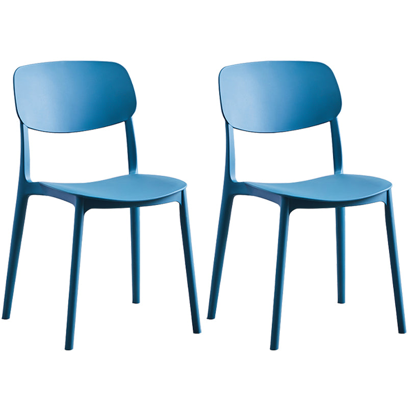 Scandinavian Plastic Armless Dining Chairs Dining Room Open Back Side Chair