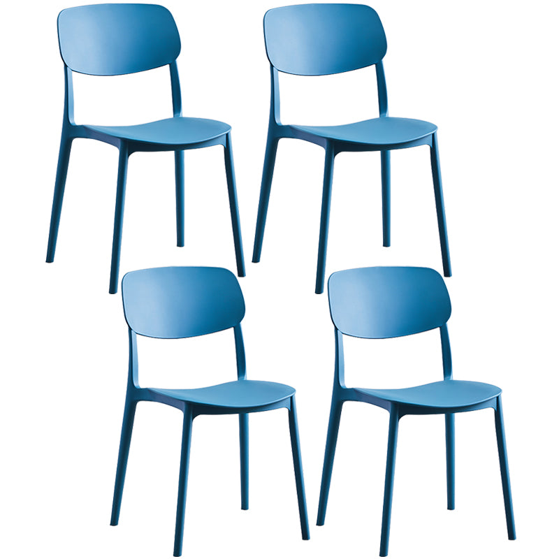 Scandinavian Plastic Armless Dining Chairs Dining Room Open Back Side Chair
