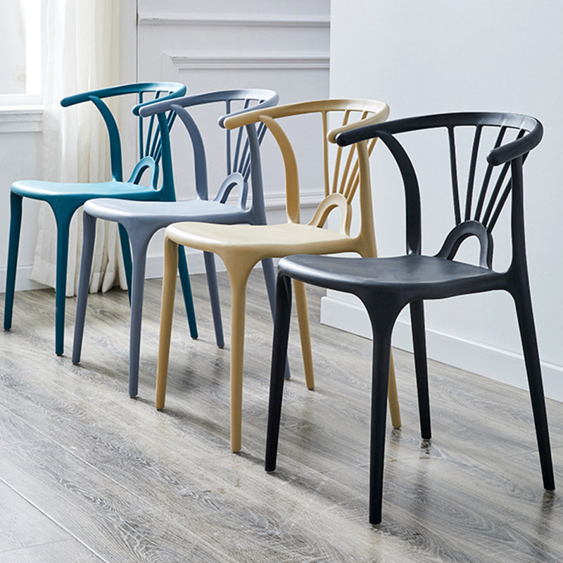 Chaise de salle à manger empilable en plastique à dossier de Wishbone de chaise contemporaine à la maison