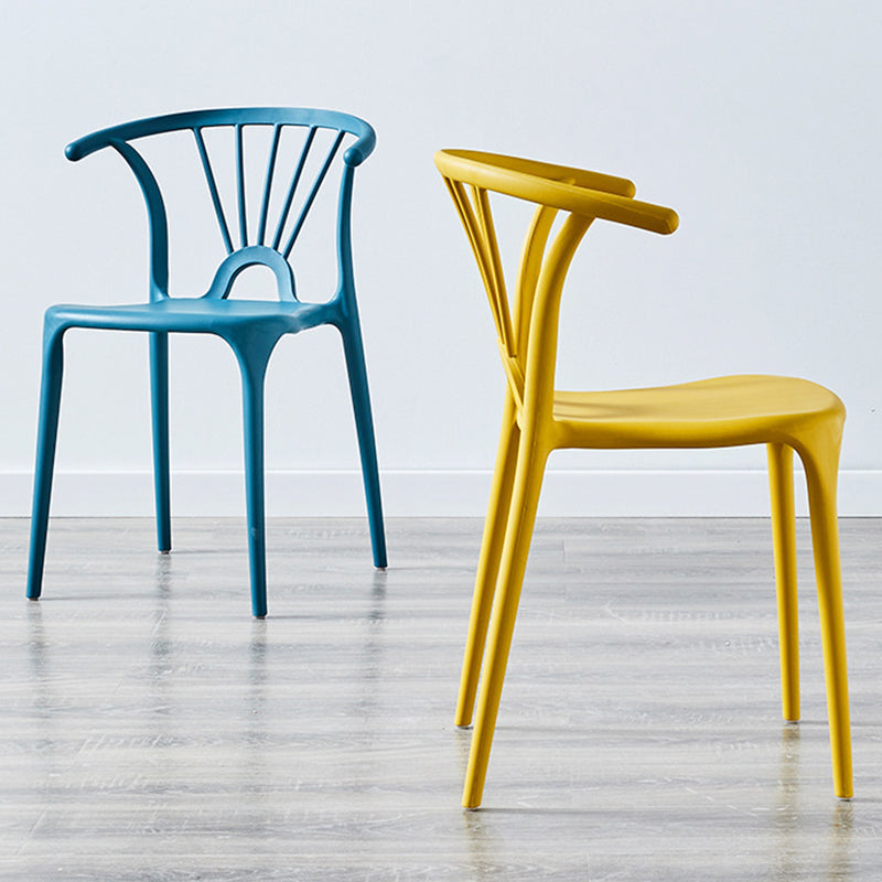 Chaise de salle à manger empilable en plastique à dossier de Wishbone de chaise contemporaine à la maison