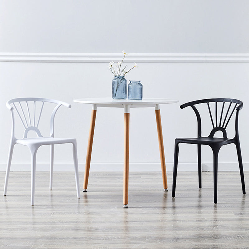 Chaise de salle à manger empilable en plastique à dossier de Wishbone de chaise contemporaine à la maison