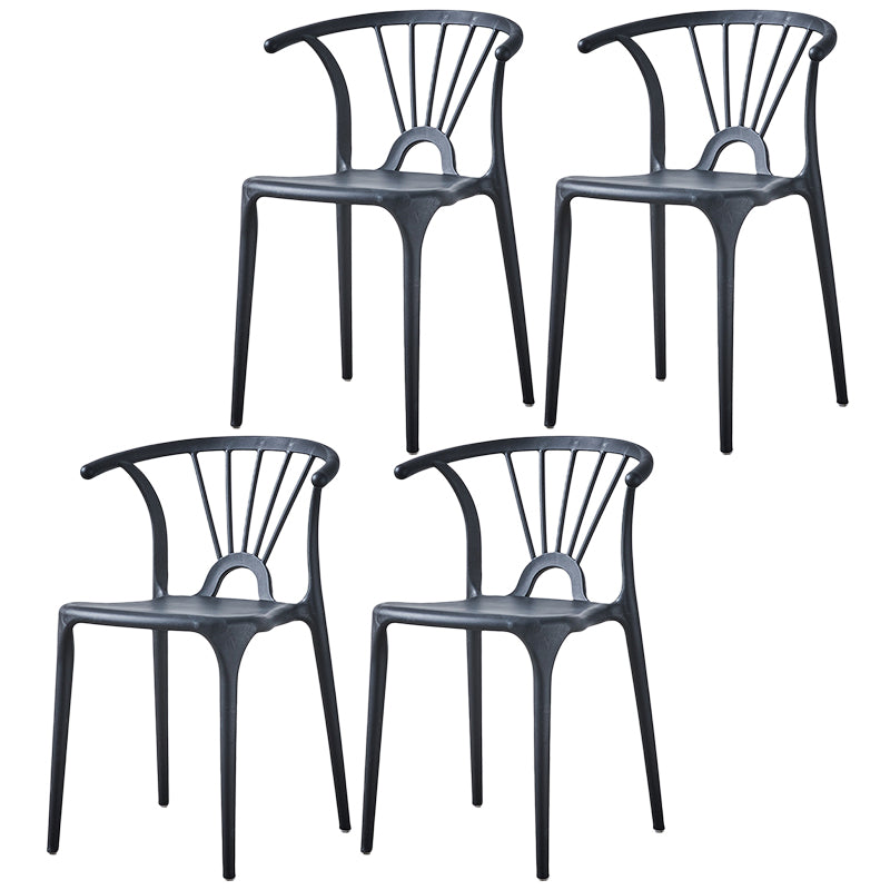 Chaise de salle à manger empilable en plastique à dossier de Wishbone de chaise contemporaine à la maison