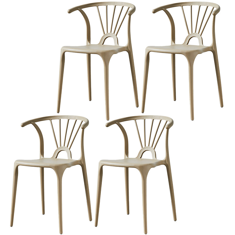 Chaise de salle à manger empilable en plastique à dossier de Wishbone de chaise contemporaine à la maison