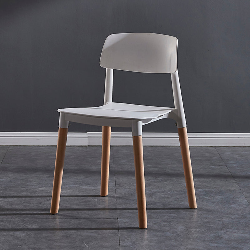Modern Square Open Back Dining Chair Plastic Stackable Side Dining Chairs for Kitchen