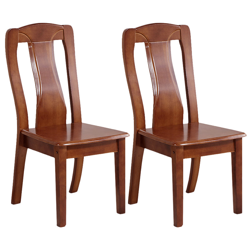 Chaise de salle à manger traditionnelle en bois massif, chaise latérale à dossier à lattes pour la maison