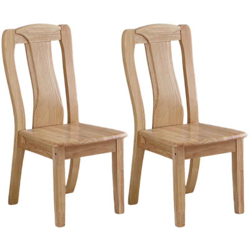Chaise de salle à manger traditionnelle en bois massif, chaise latérale à dossier à lattes pour la maison