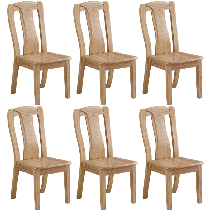 Chaise de salle à manger traditionnelle en bois massif, chaise latérale à dossier à lattes pour la maison