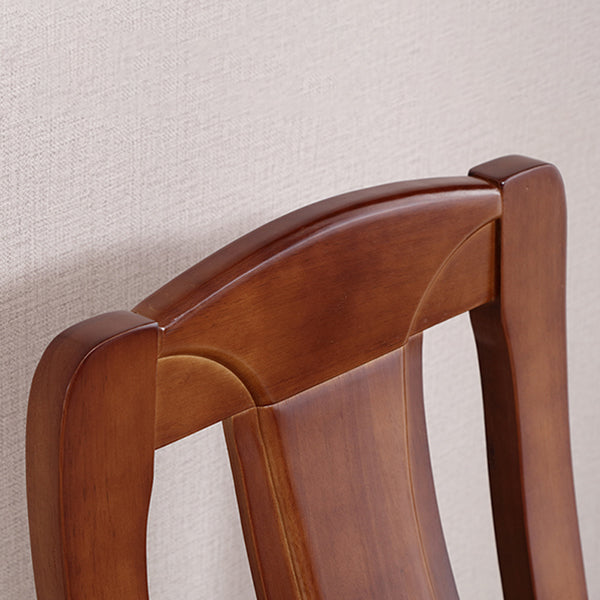 Chaise de salle à manger traditionnelle en bois massif, chaise latérale à dossier à lattes pour la maison